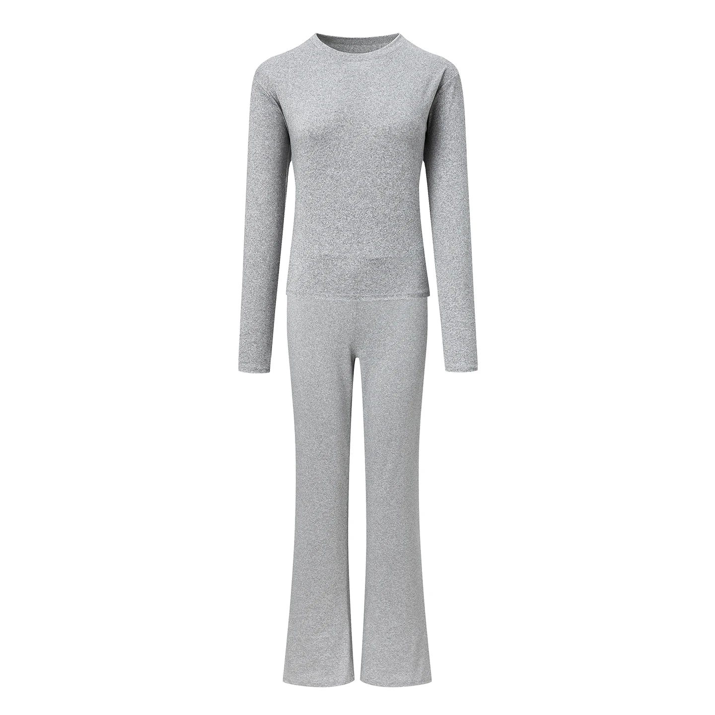 Autumn New Round Neck Short Fit Long Sleeve T Shirt Mildly Spicy Pants Casual Sports Yoga Two Piece Set Women’s Fashion