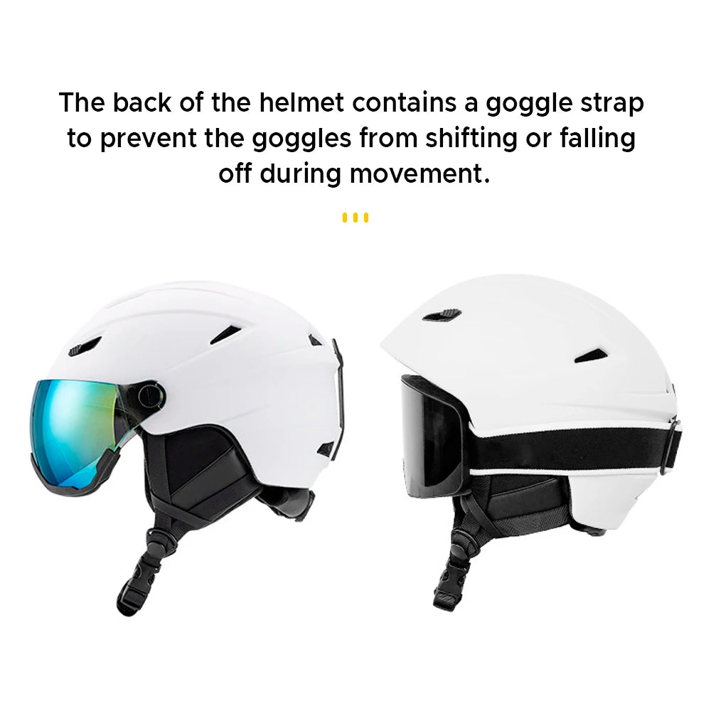 Integrated Ski Helmet Men and Women Snowboard Helmet with Removable Visor Goggles Men and Women Snowboard Wear