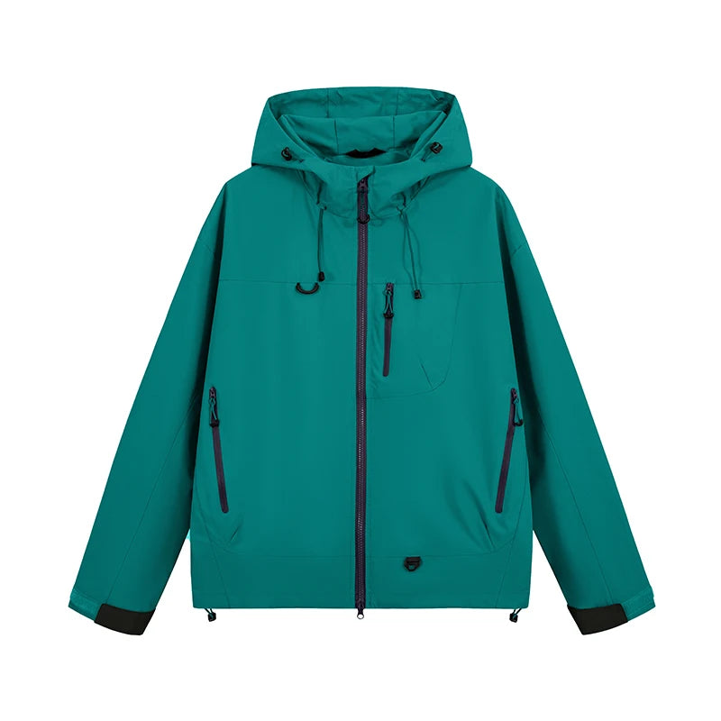 Unisex Waterproof Hiking Jacket Outdoor Hooded Windbreaker for Camping Fishing and Climbing