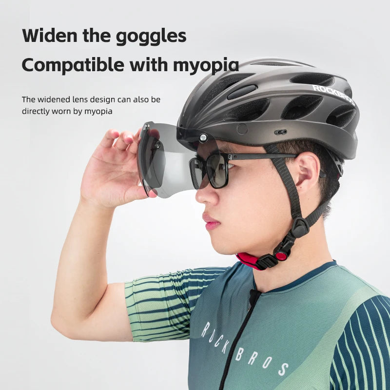 Cycling Helmet Lightweight Integrated Head Protection Safety Helmet with Goggles for Men and Women MTB and Road Bike Riding