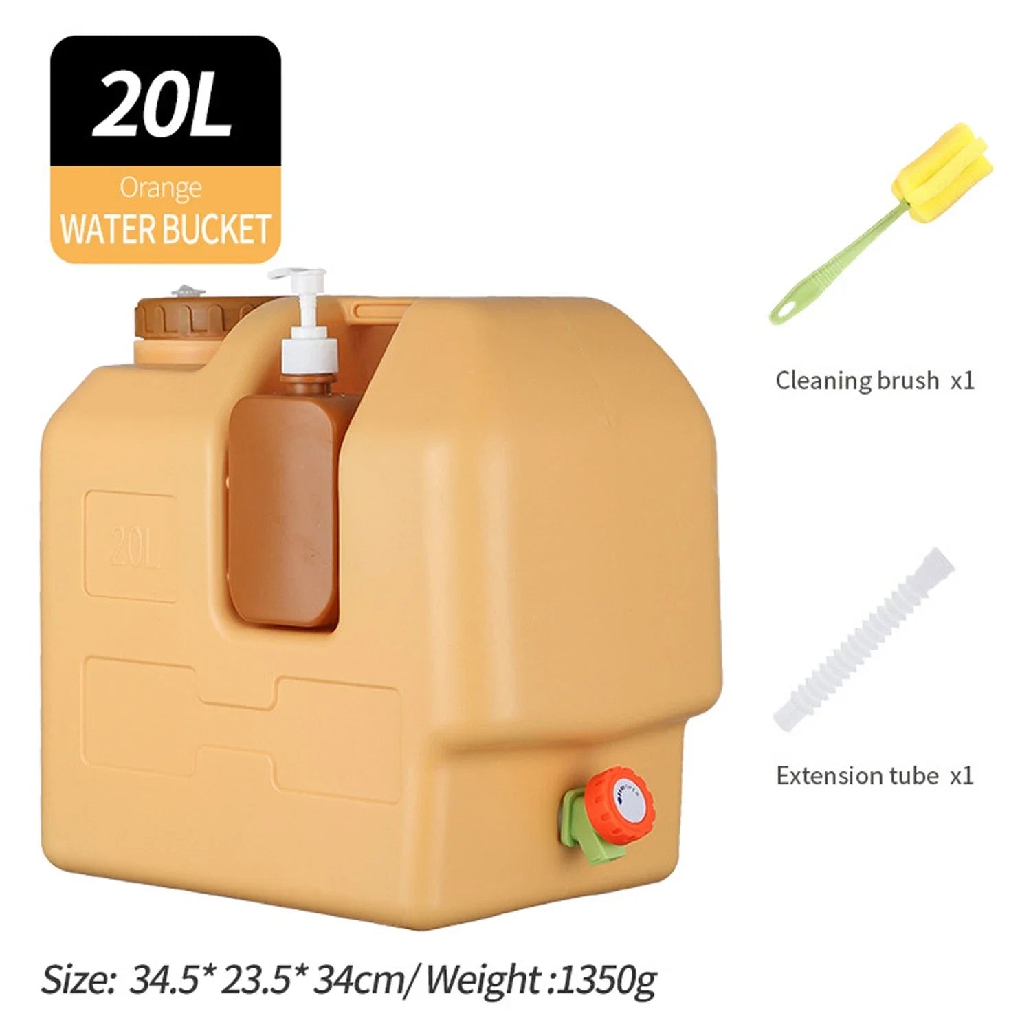 20L Emergency Water Container Large Capacity Portable Camping Water Bag with Spigot for Outdoor Hiking and Picnics