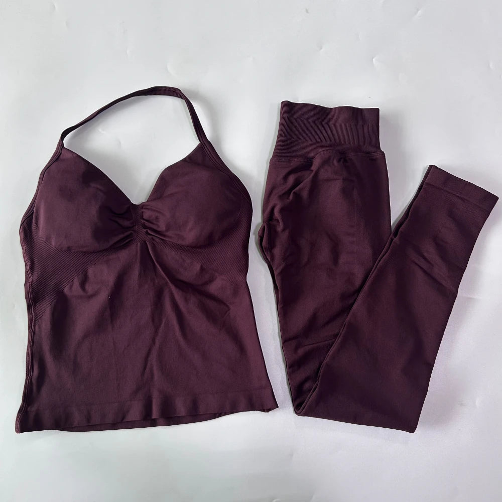 Womens Tank Tops & High Waist Scrunch Yoga Leggings