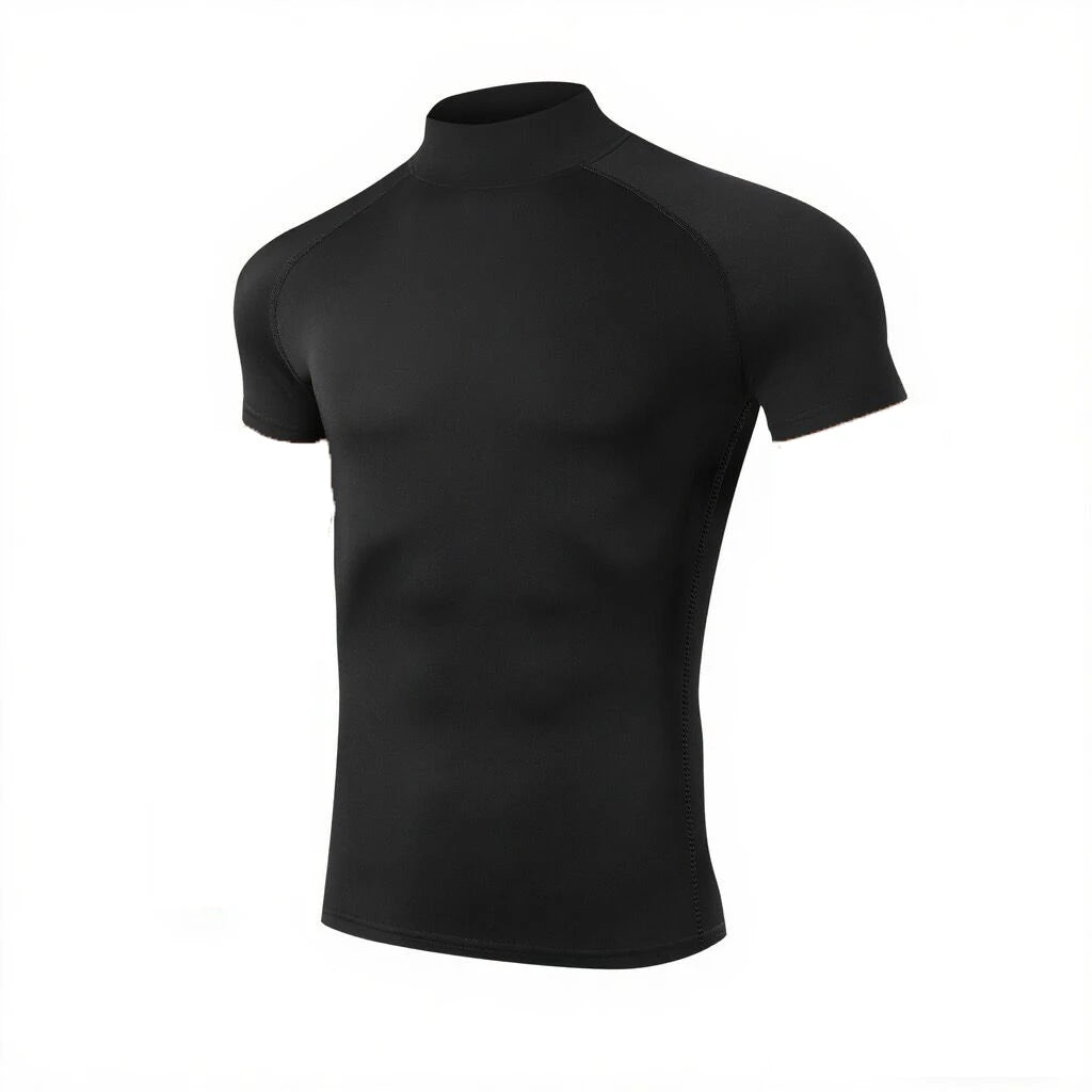Mens Compression T Shirt Quick Dry Short Sleeve Workout Top for Gym Running and Bodybuilding