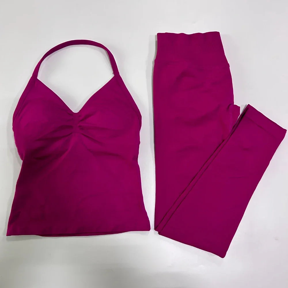 Womens Tank Tops & High Waist Scrunch Yoga Leggings