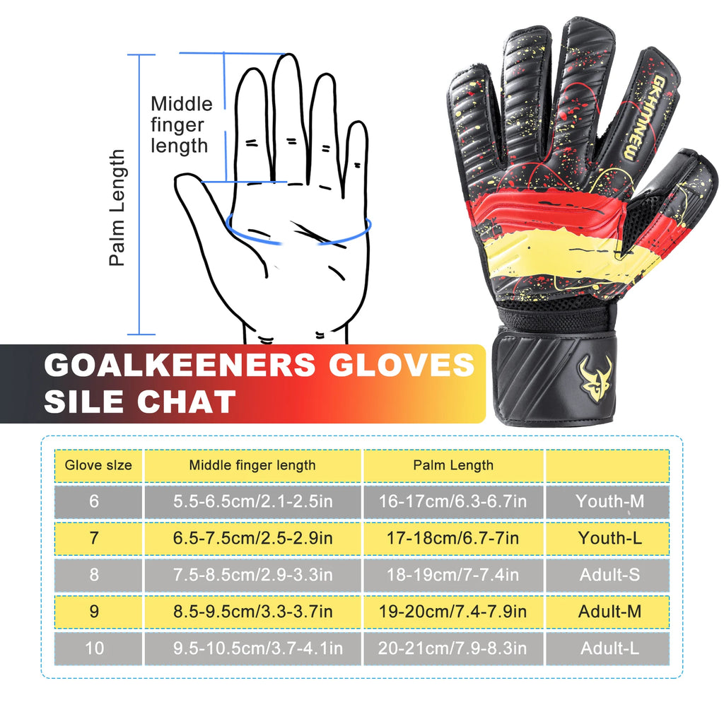 Goalkeeper Gloves for Adult and Youth Strong Latex Grip Double Wrist Support and Breathable Mesh
