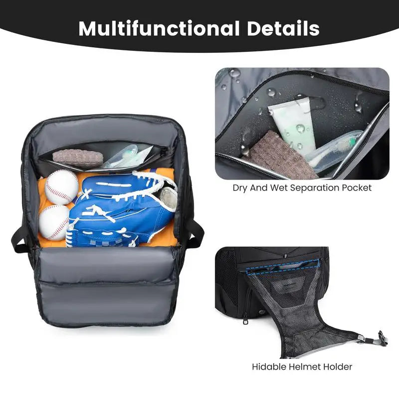 Baseball Equipment Bag Baseball Backpack with Shoe Compartment Lightweight Youth Softball Bat Bag and Bat Backpack