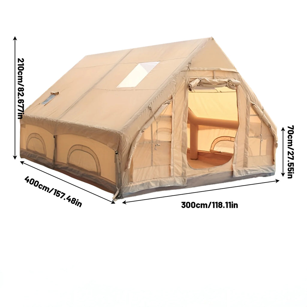 Large Inflatable Camping Tent with Skylight Quick Air Flow and Breathable Mesh Design Summer Glamping Hot Tent
