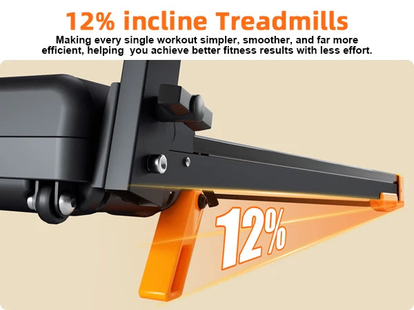 Quiet 3 in 1 Foldable Walking Pad Treadmill with 12 Percent Incline for Home 12 Preprogrammed HIIT Modes Supports up to 300 LBS Smart Treadmill with LED Display Heart Rate Sensor Bluetooth Speaker and App Connection