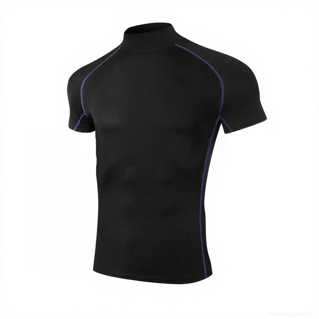 Mens Compression T Shirt Quick Dry Short Sleeve Workout Top for Gym Running and Bodybuilding