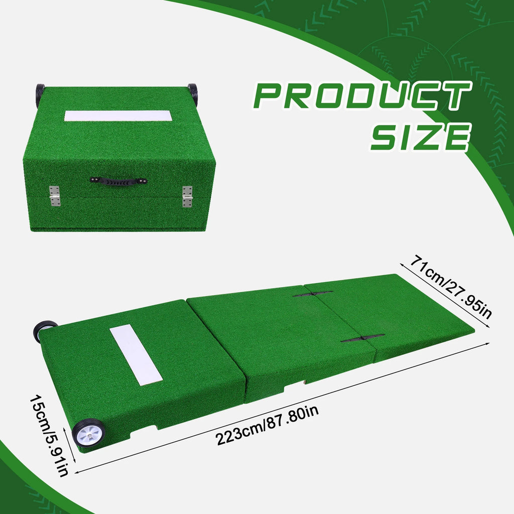 Professional Portable Pitching Mound — Foldable 88×28×6 in Training Set with Carry Handle