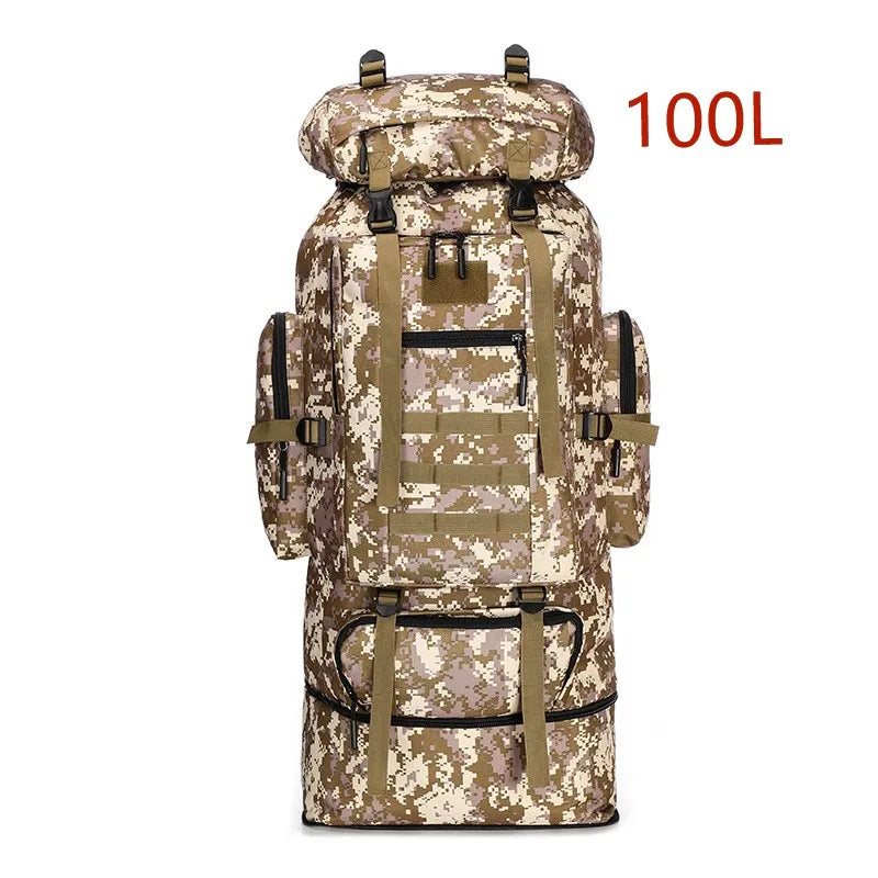 Large 80L 100L Mountaineering Backpack for Hiking Camping Travel and Tactical Outdoor Use