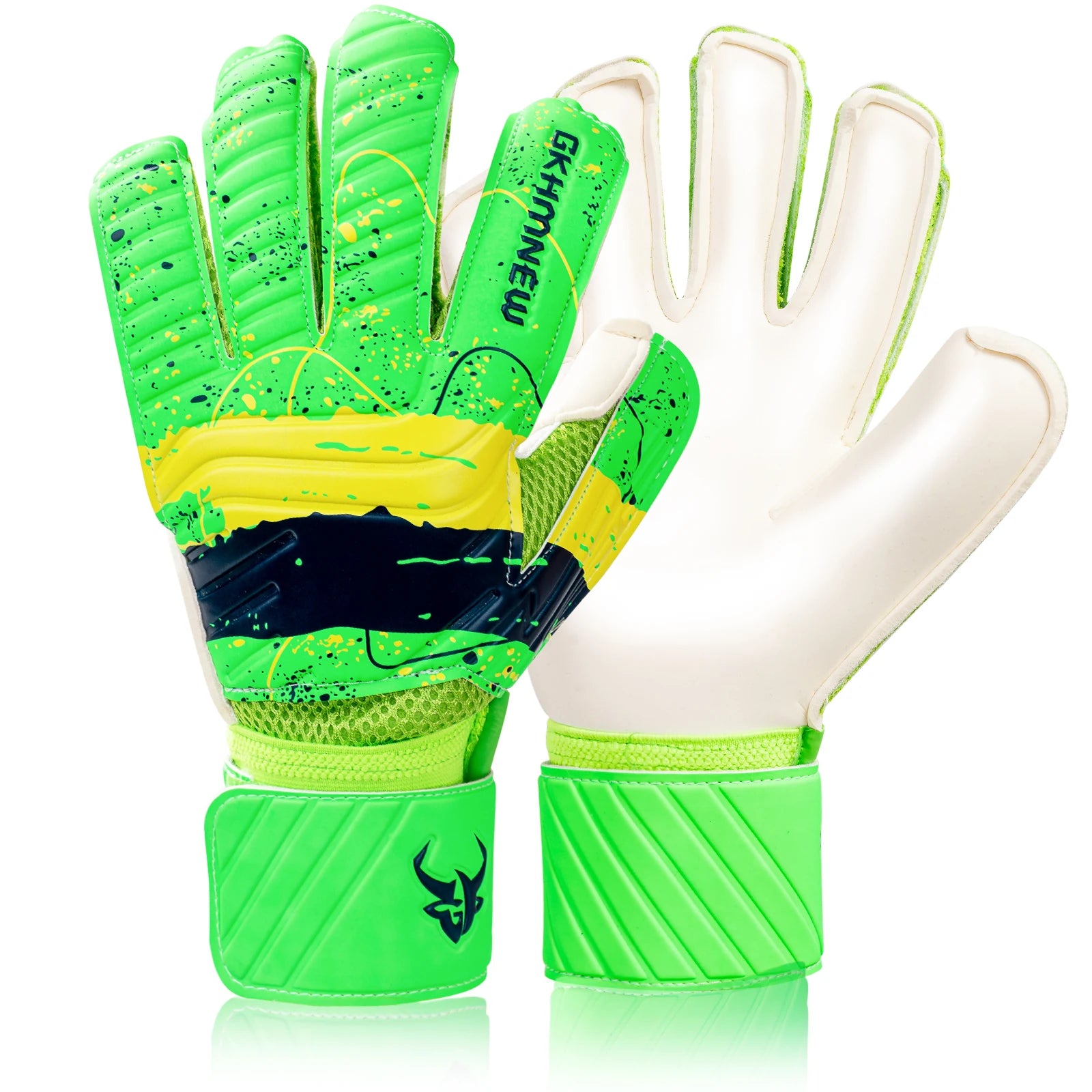 Goalkeeper Gloves for Adult and Youth Strong Latex Grip Double Wrist Support and Breathable Mesh