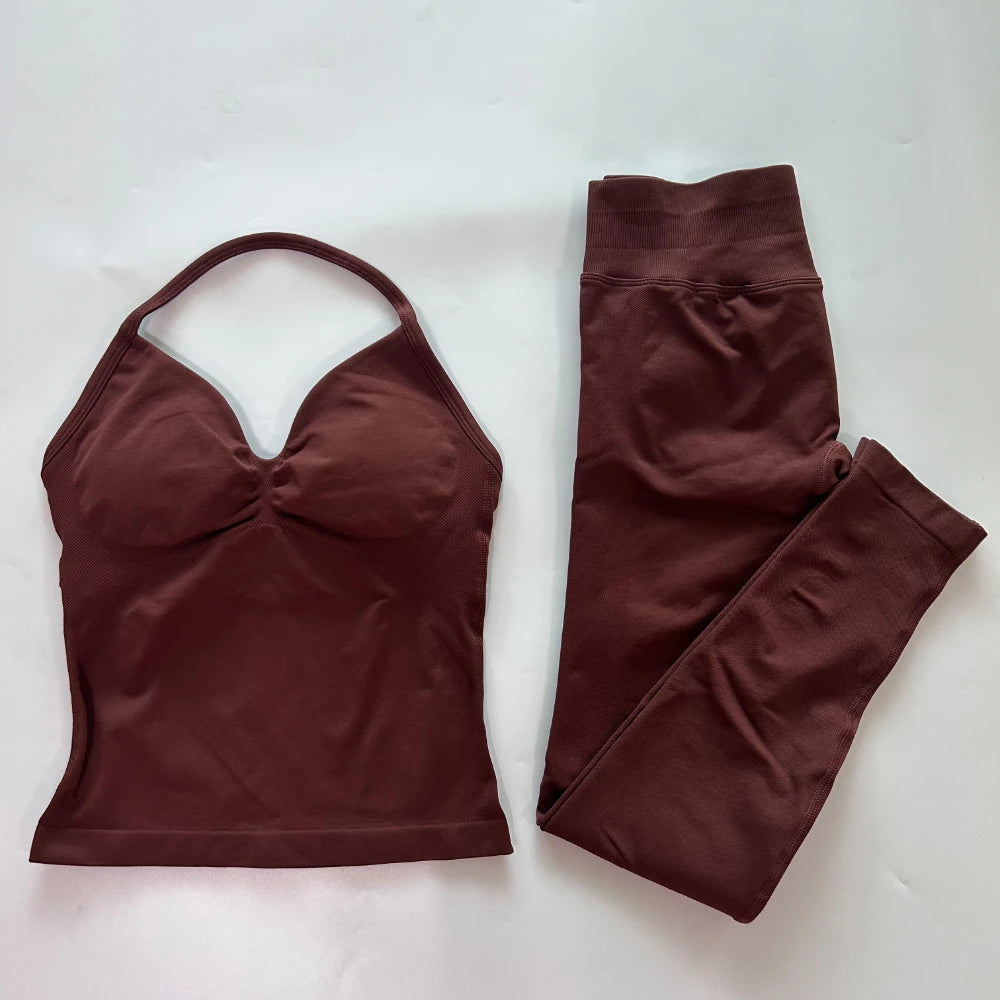 Womens Tank Tops & High Waist Scrunch Yoga Leggings