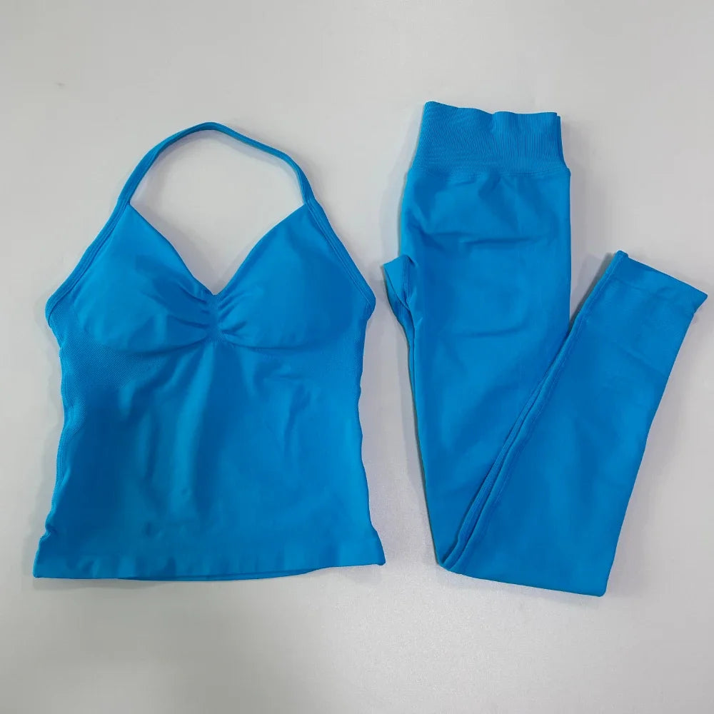 Womens Tank Tops & High Waist Scrunch Yoga Leggings