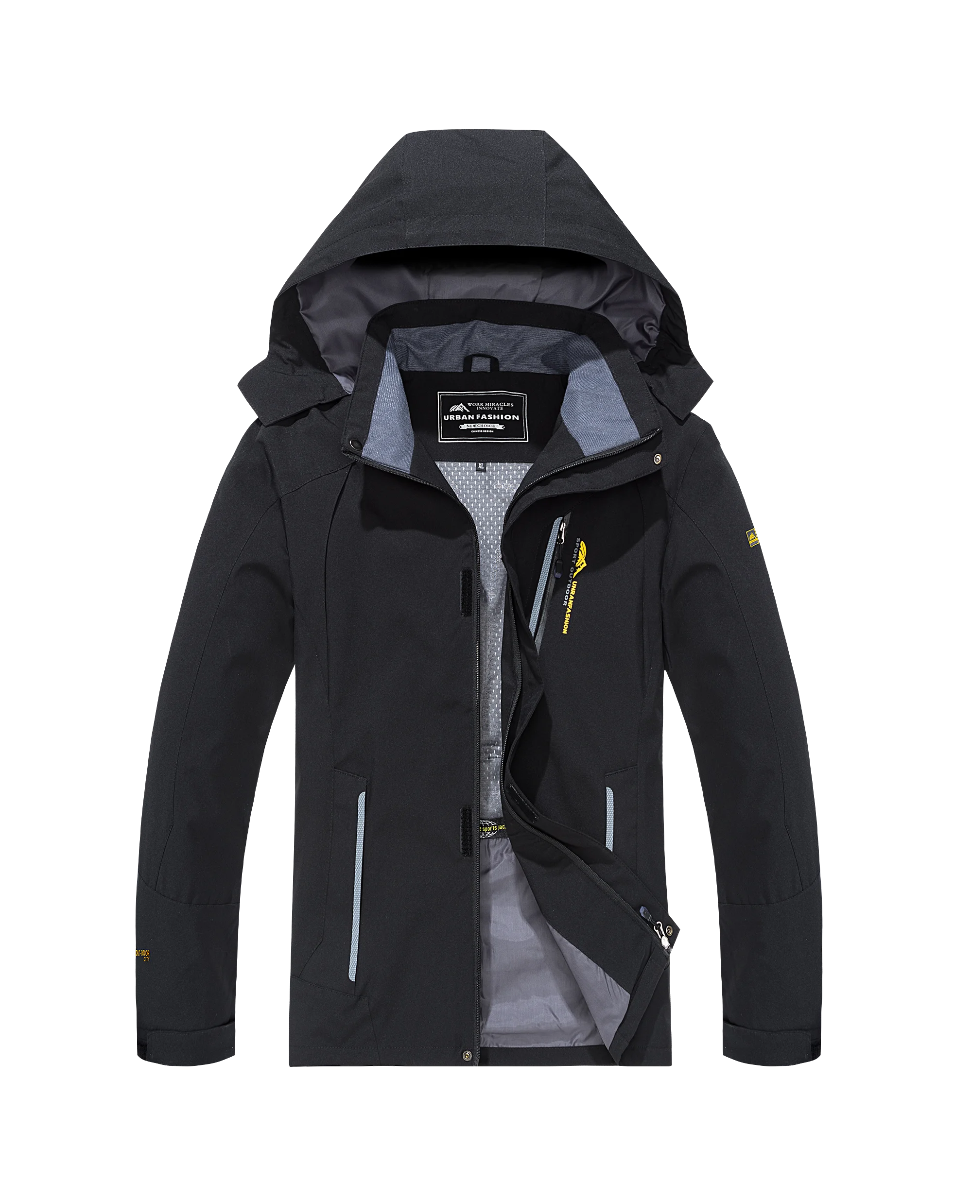 Men’s Waterproof Hiking Jacket Large Size Windproof Outdoor Windbreaker for Camping Hunting Running Trekking Fishing