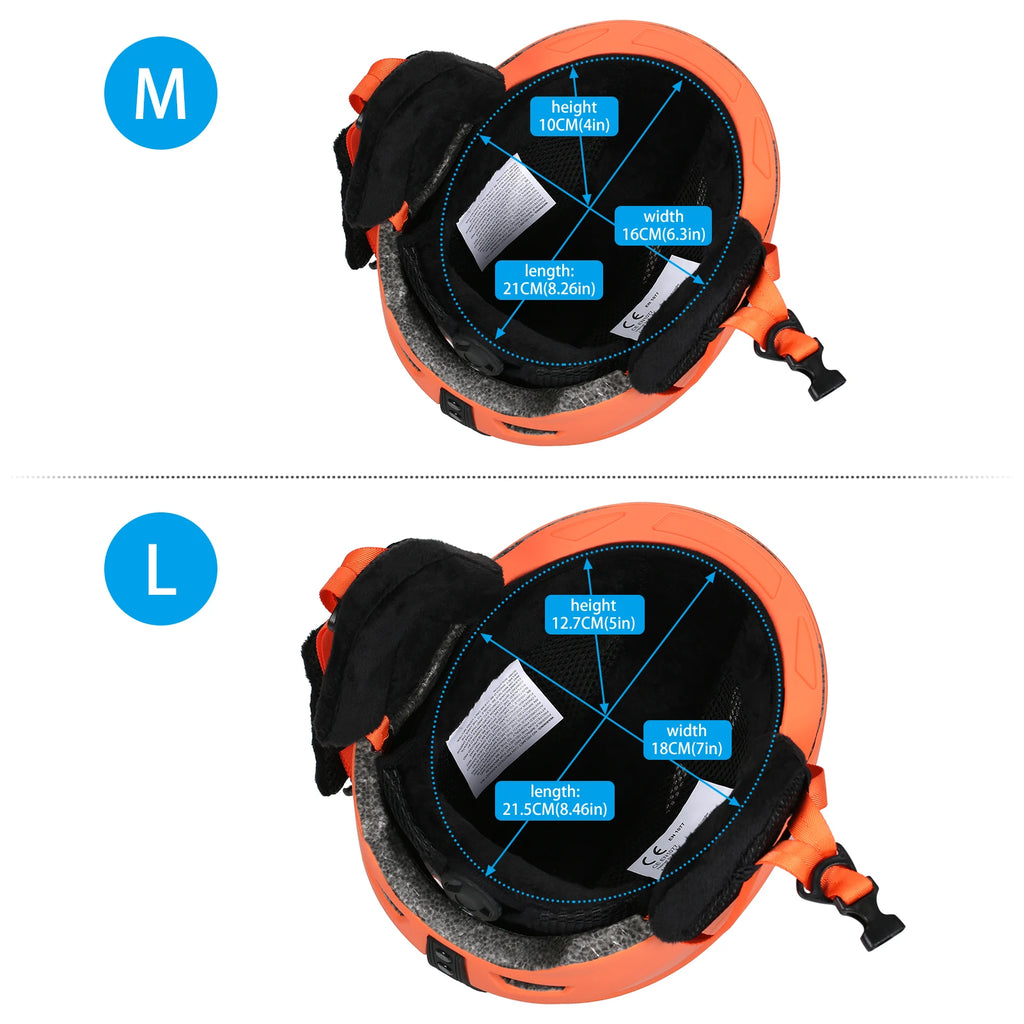 US Ski/Snowboard Helmet with Removable Liner and Ear Pads