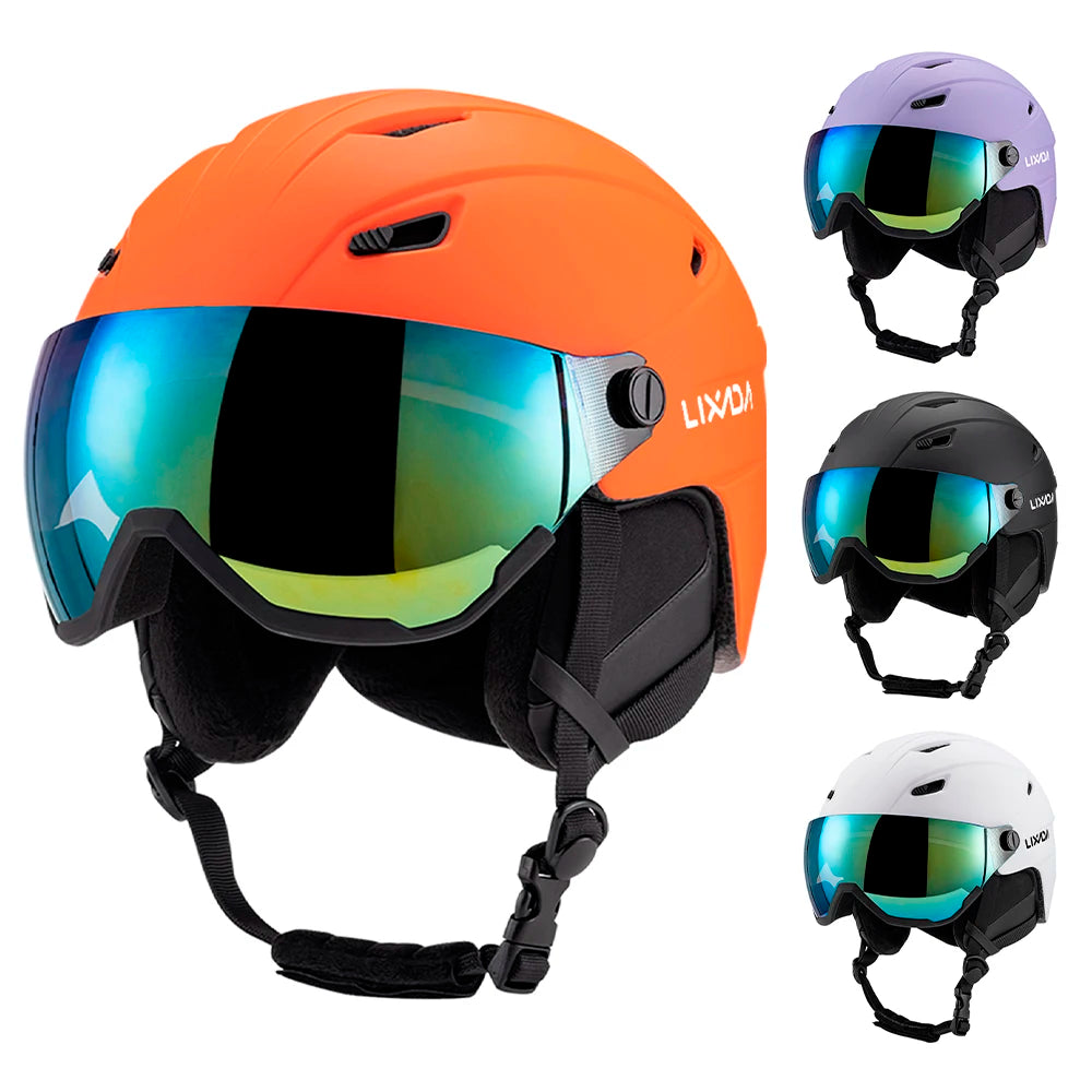 Integrated Ski Helmet Men and Women Snowboard Helmet with Removable Visor Goggles Men and Women Snowboard Wear