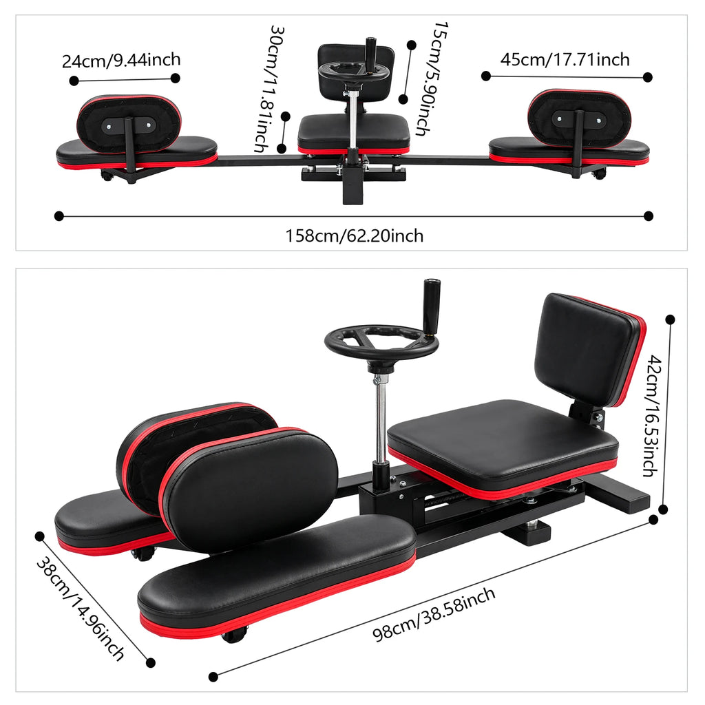 Adjustable Leg Stretching Trainer 180° Split Machine for Ballet Dance Gymnastics 264lbs Capacity with PU Cushion and Wheels
