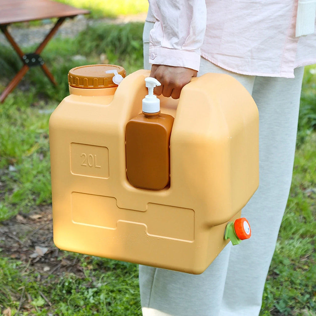 20L Emergency Water Container Large Capacity Portable Camping Water Bag with Spigot for Outdoor Hiking and Picnics