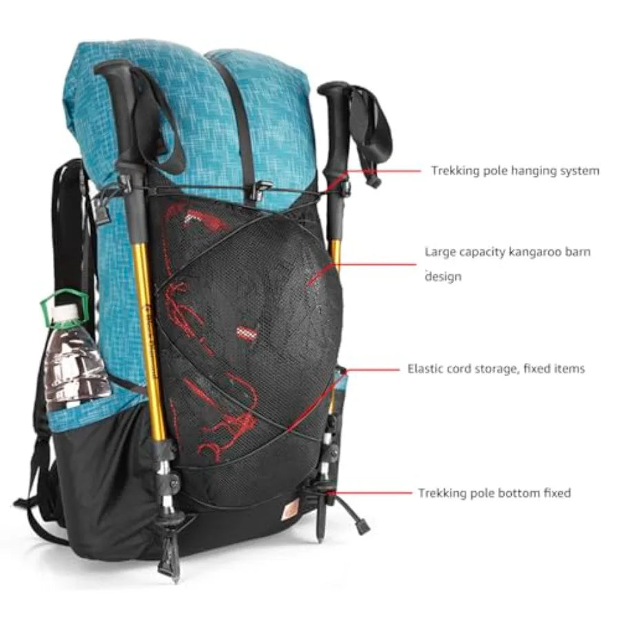 Hiking Backpack for Men Women 56L 40+16 Lightweight Outdoor Camping Trekking Daypack