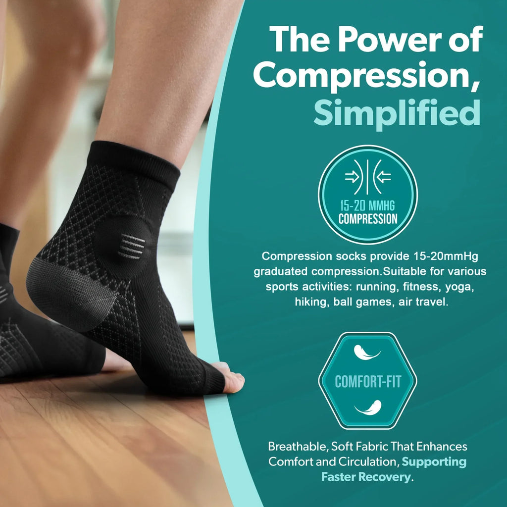 Performance Compression Foot Sleeves — Open‑Toe Arch & Ankle Support Socks for Comfort & Stability