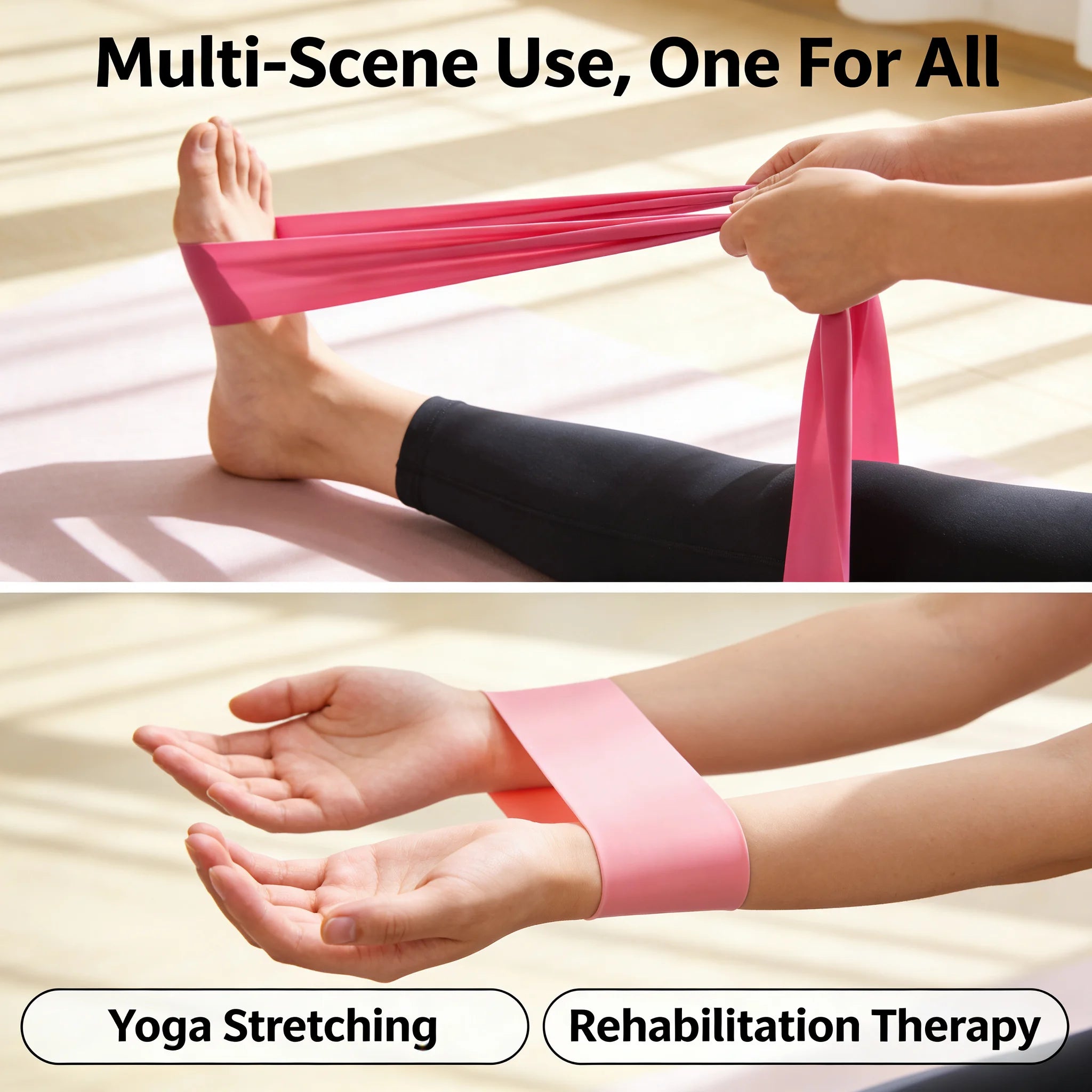 TPE Resistance Bands Set – 5‑Level Non‑Slip Booty Bands for Hip, Leg & Glute Workouts, Yoga & Fitness Training