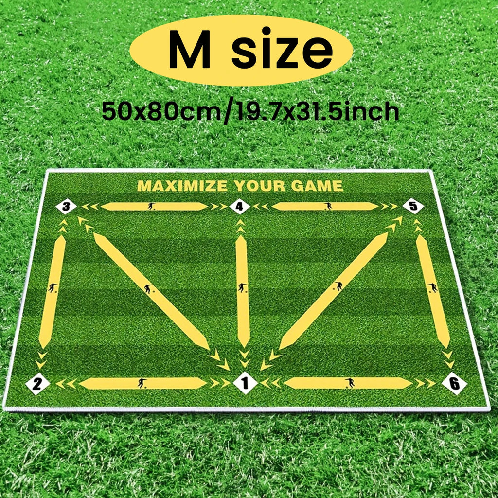 Soccer Ball Control Training Mat Stable Silent Rubber Base Digital Guidance Design Improve Ball Sense Daily Training