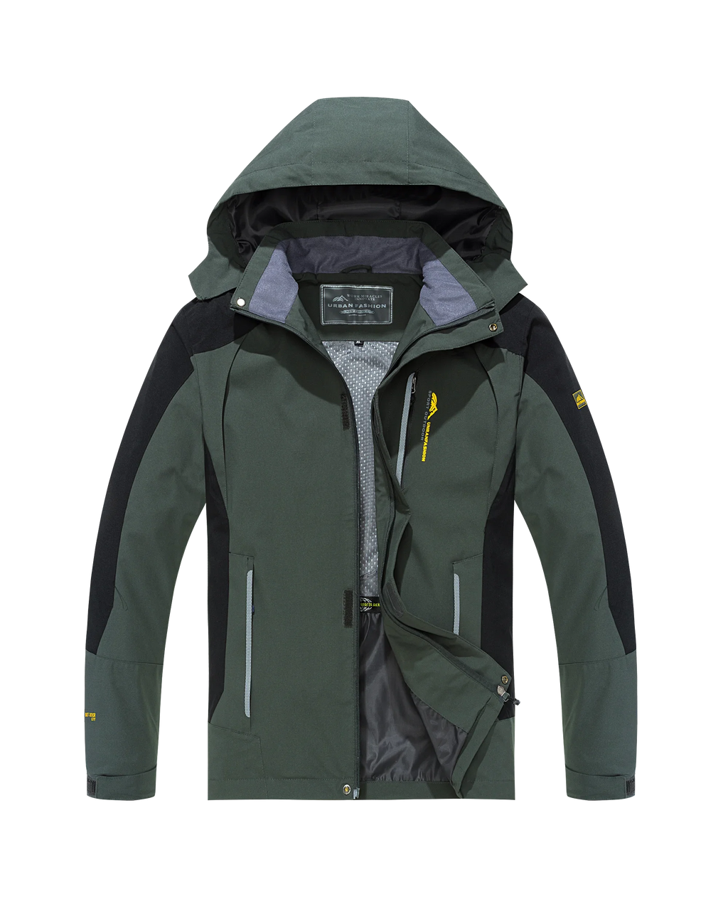Men’s Waterproof Hiking Jacket, Large Size Windproof Outdoor Windbreaker for Camping, Hunting, Running, Trekking, and Fishing