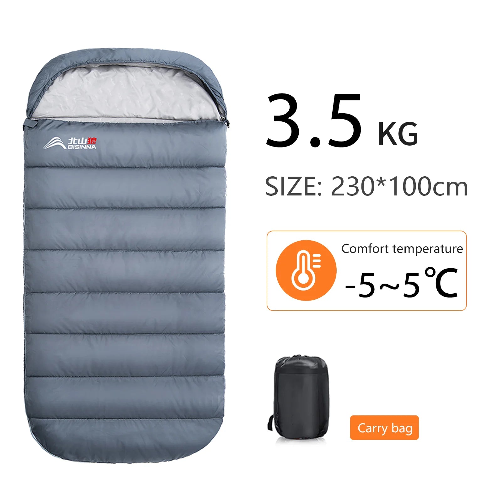 Large Camping Sleeping Bag Lightweight 3 Season Loose Widen Bag Long Size for Adult Rest Hiking Fishing