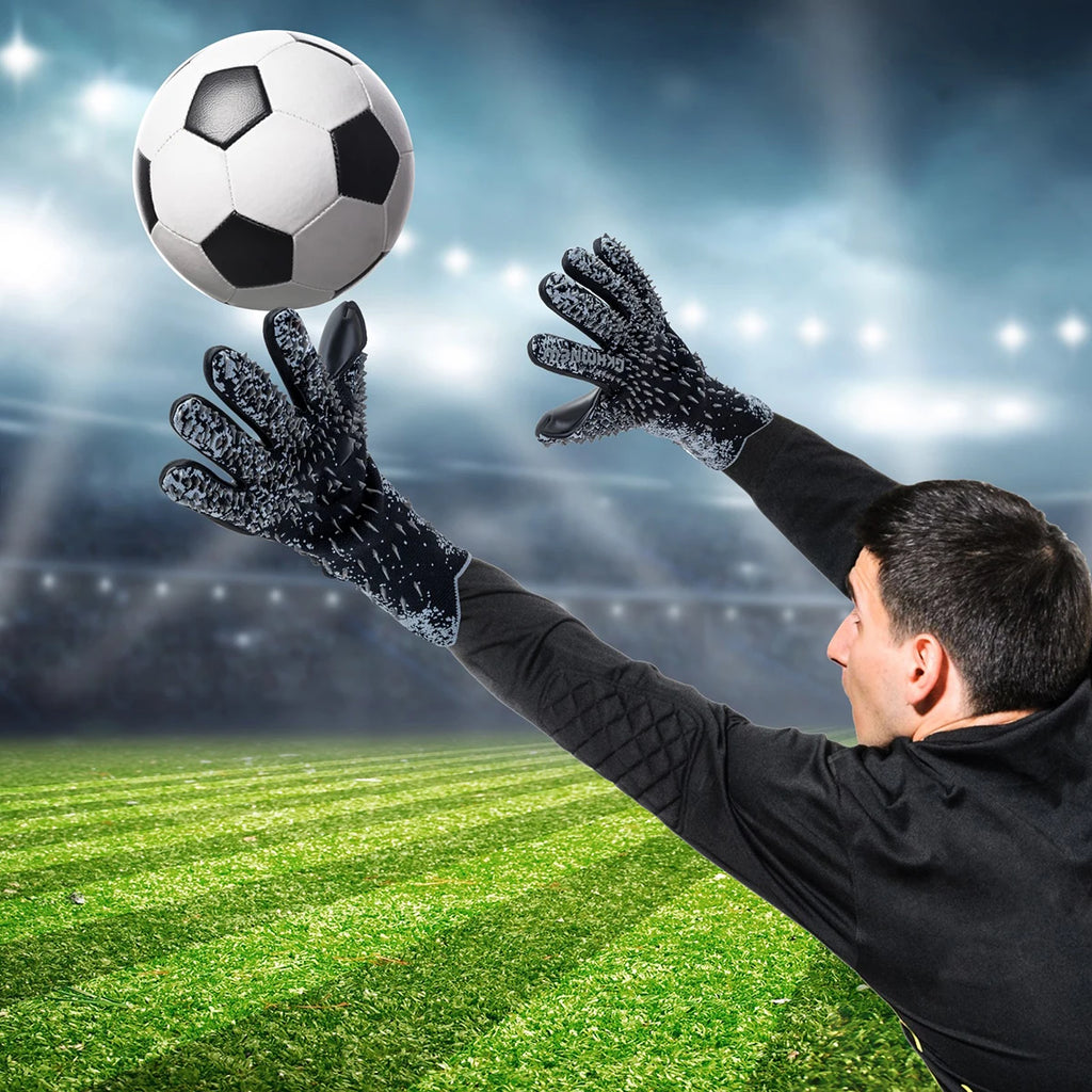 Soccer Goalie Goalkeeper Gloves for Youth and Adults with Enhanced Latex Palm Grip for Game and Training
