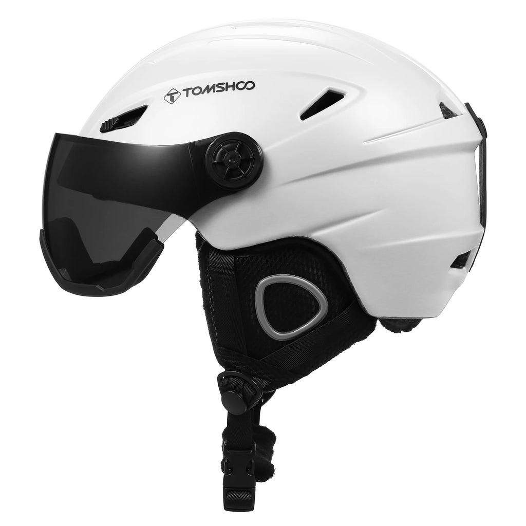 Ski Helmet with Removable Goggles Inner Lining and Ear Pads Lightweight Snowboard Helmet for Snowboarding and Biking
