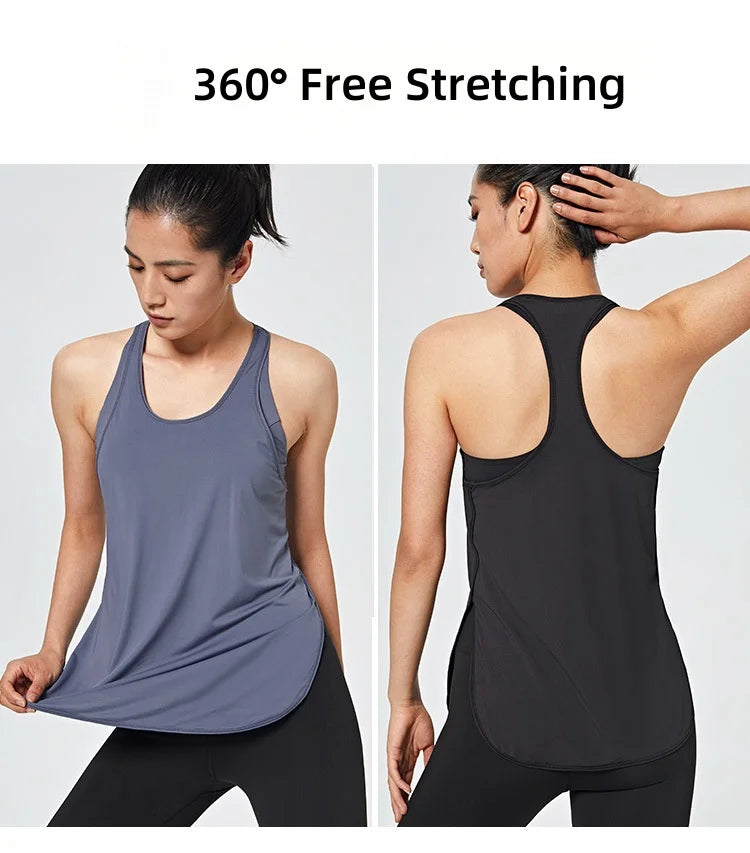 Fitness Yoga Gym Women Tank Crop Top with Bra Sleeveless Shirt Vest Running Quick Dry Sportswear One Piece Workout Clothing