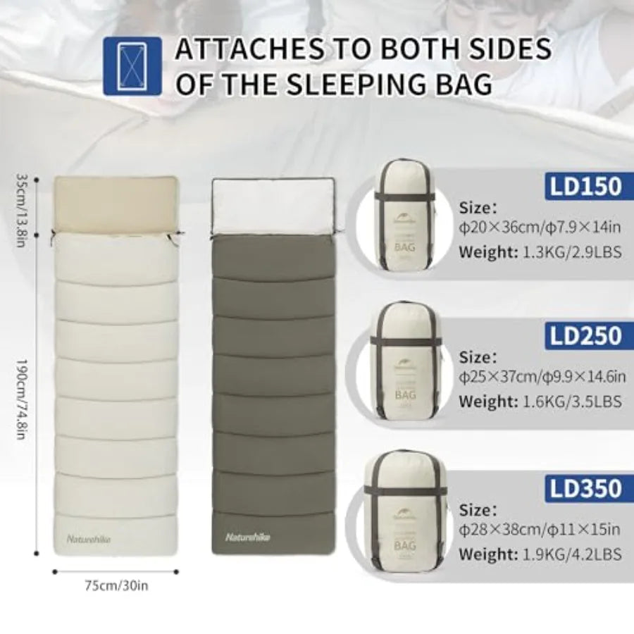 Camping Sleeping Bag for Adults, 36/54℉, Spliceable Double Sleeping Bag for 3 Seasons, Lightweight Waterproof Sleeping Bag for Cold‑Weather Camping and Outdoor Travel