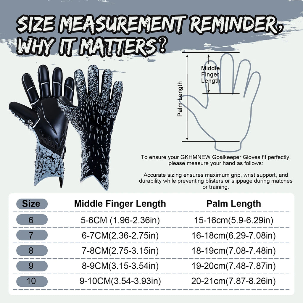 Soccer Goalie Goalkeeper Gloves for Youth and Adults with Enhanced Latex Palm Grip for Game and Training