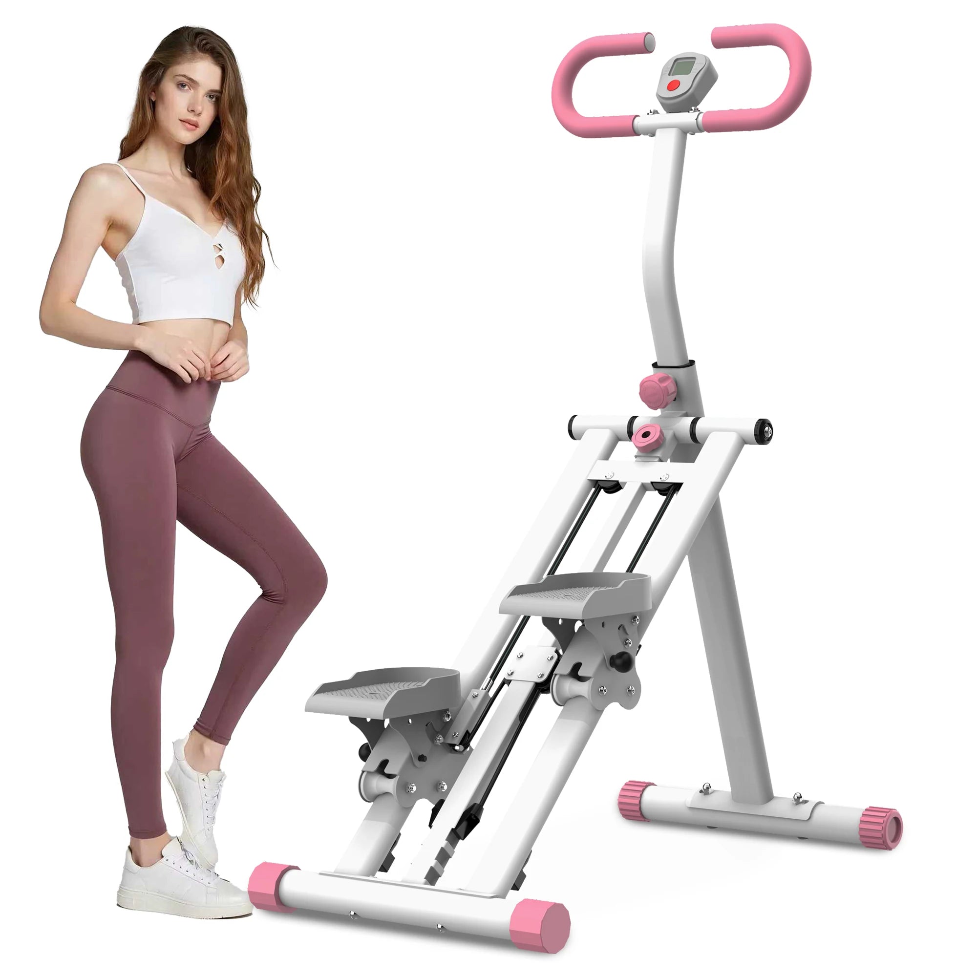 Stair Stepper with Resistance Full Body Vertical Climber for Home Workouts with Adjustable Handlebar and Compact Stable Frame