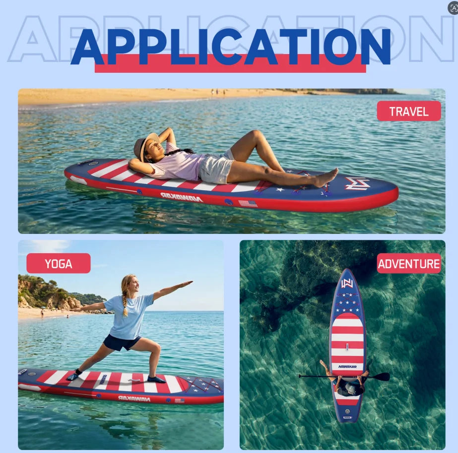 Inflatable Surfboard for Men and Women, Portable Reinforced Paddle Board for Sea Surfing and Lure Fishing