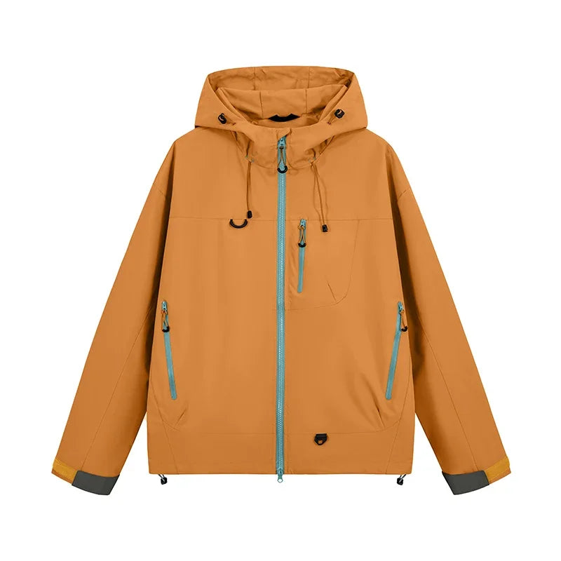 Unisex Waterproof Hiking Jacket Outdoor Hooded Windbreaker for Camping Fishing and Climbing