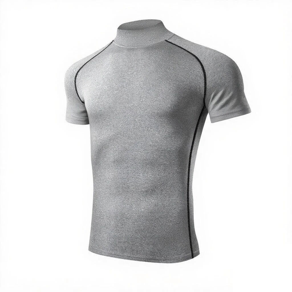 Mens Compression T Shirt Quick Dry Short Sleeve Workout Top for Gym Running and Bodybuilding