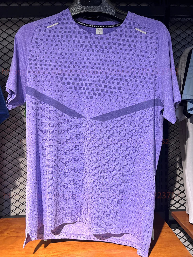 3D Print Gym Shirt Running Casual Outdoor Jogging Breathable Quick Dry Nylon Short Sleeve Training Tee