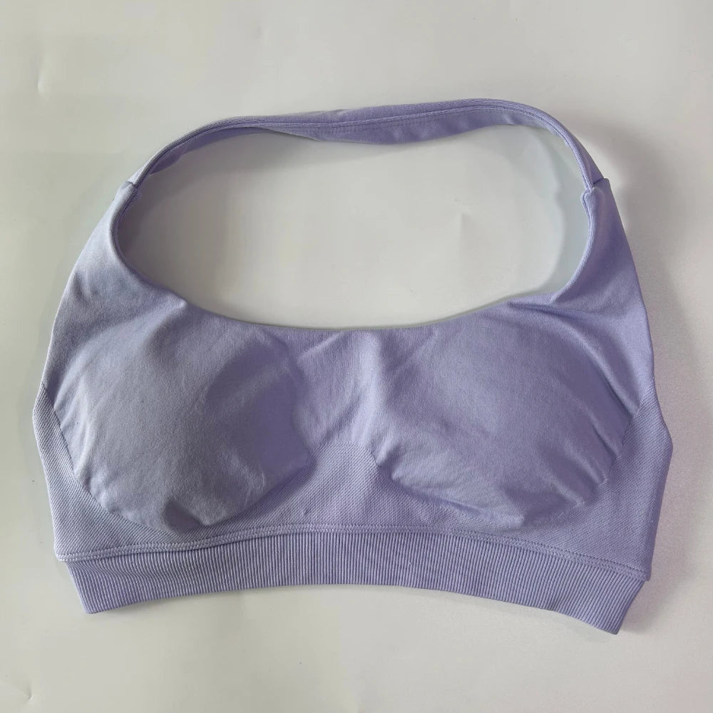 Women’s Yoga Bra Halter Neck Strap Open Back Medium Support Fitness Crop Top for Gym and Yoga