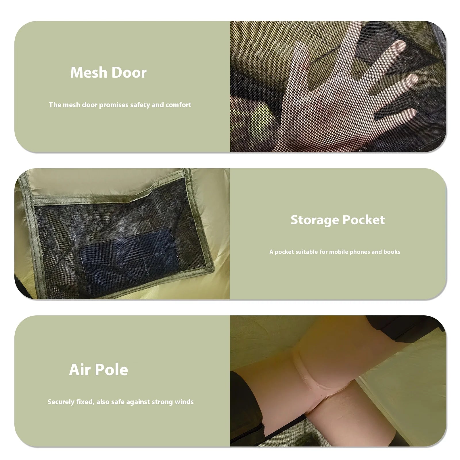 Inflatable Portable Camping Tent - Quick-Setup Waterproof Shelter with Stove Jack