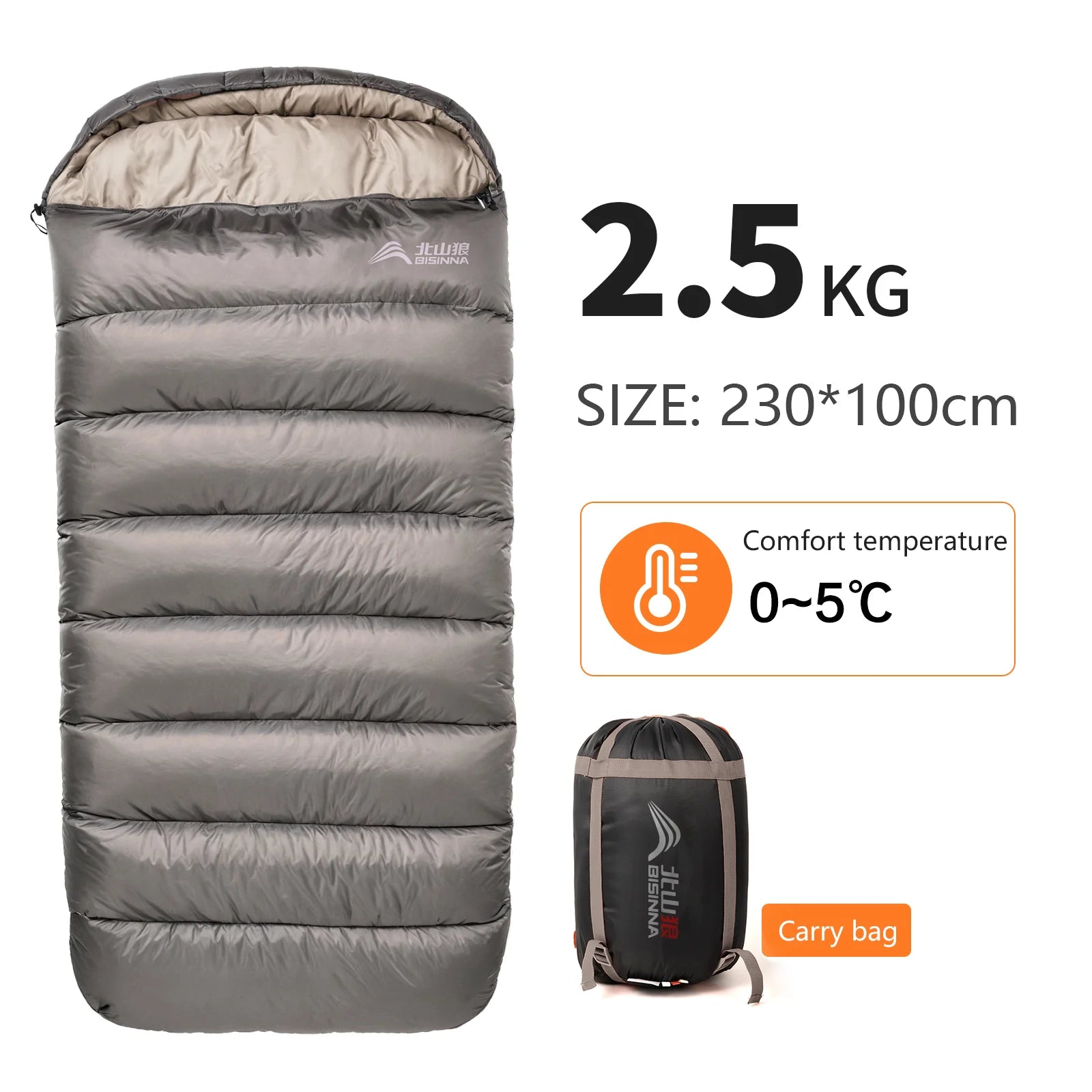 Large Camping Sleeping Bag Lightweight 3 Season Loose Widen Bag Long Size for Adult Rest Hiking Fishing