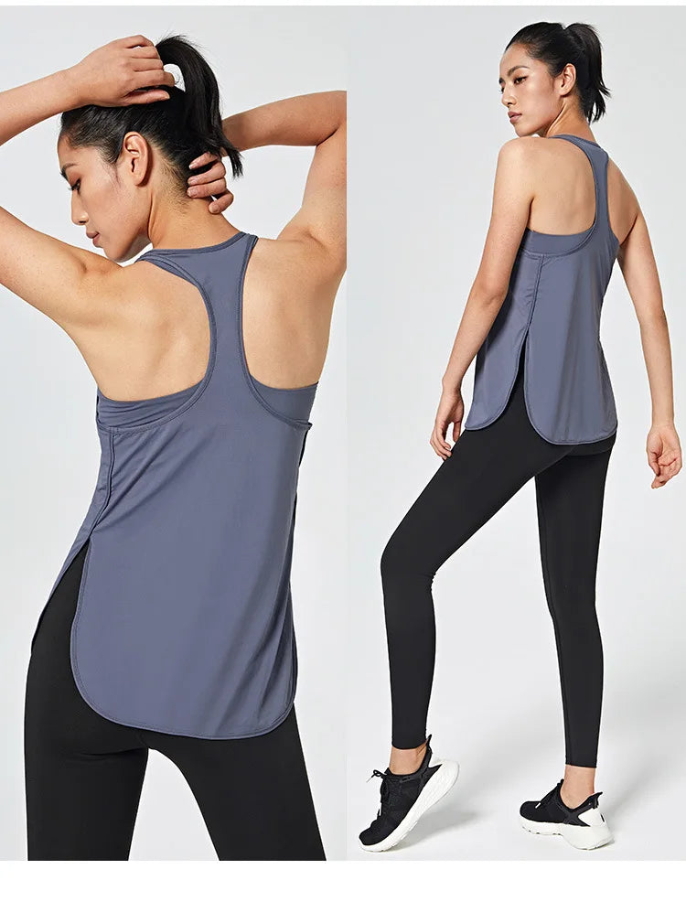 Fitness Yoga Gym Women Tank Crop Top with Bra Sleeveless Shirt Vest Running Quick Dry Sportswear One Piece Workout Clothing