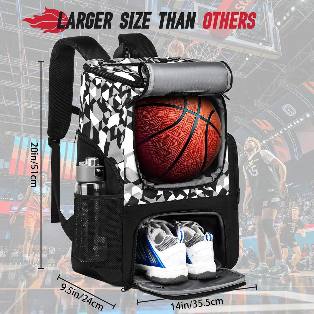 Football Backpack Men Basketball Backpack Outdoor Soccer Storage Bag Training Sports Knapsack with Shoe Compartment