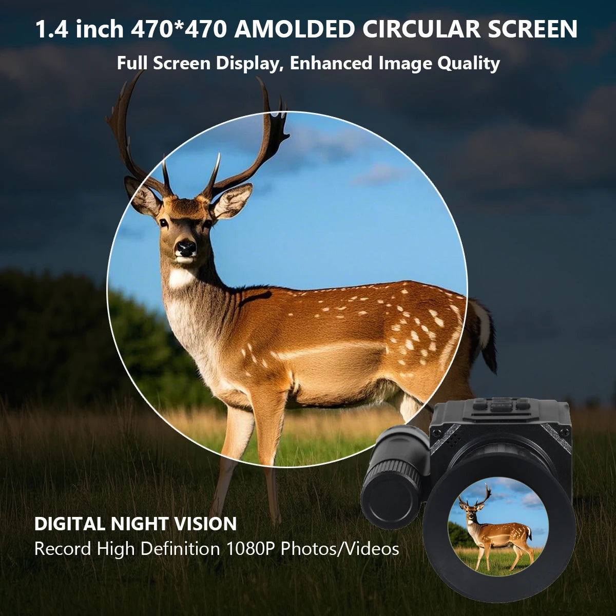 HD 1080P Night Vision Goggles Head Mounted or Helmet Mounted 940nm IR 5X Zoom Night Vision Monocular for Hunting and Camping