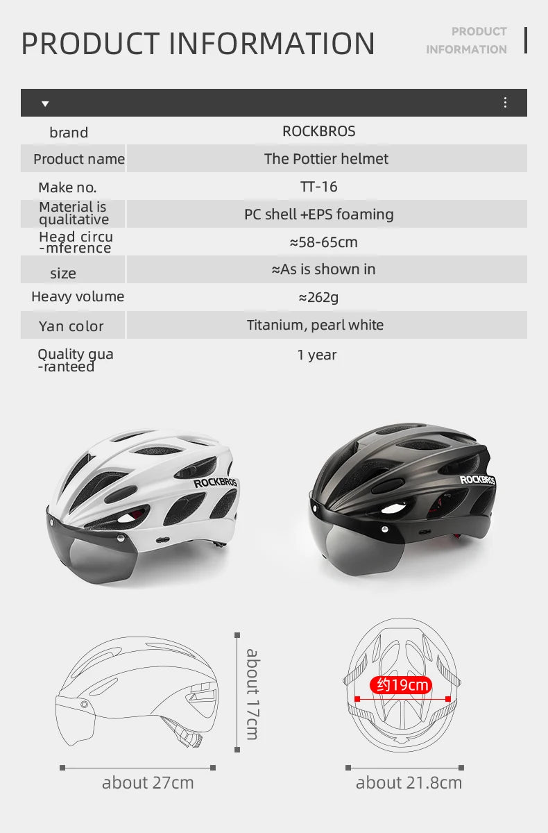 Cycling Helmet Lightweight Integrated Head Protection Safety Helmet with Goggles for Men and Women MTB and Road Bike Riding