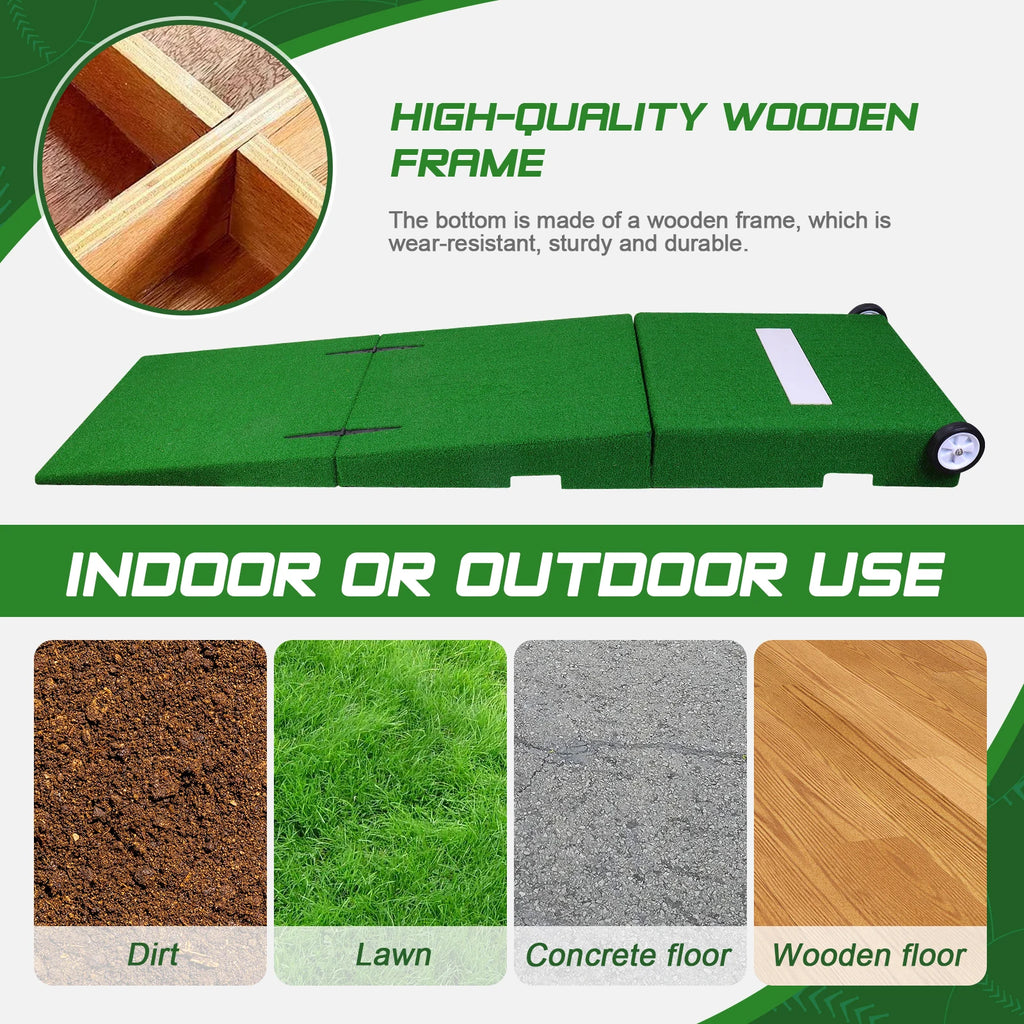 Professional Portable Pitching Mound — Foldable 88×28×6 in Training Set with Carry Handle