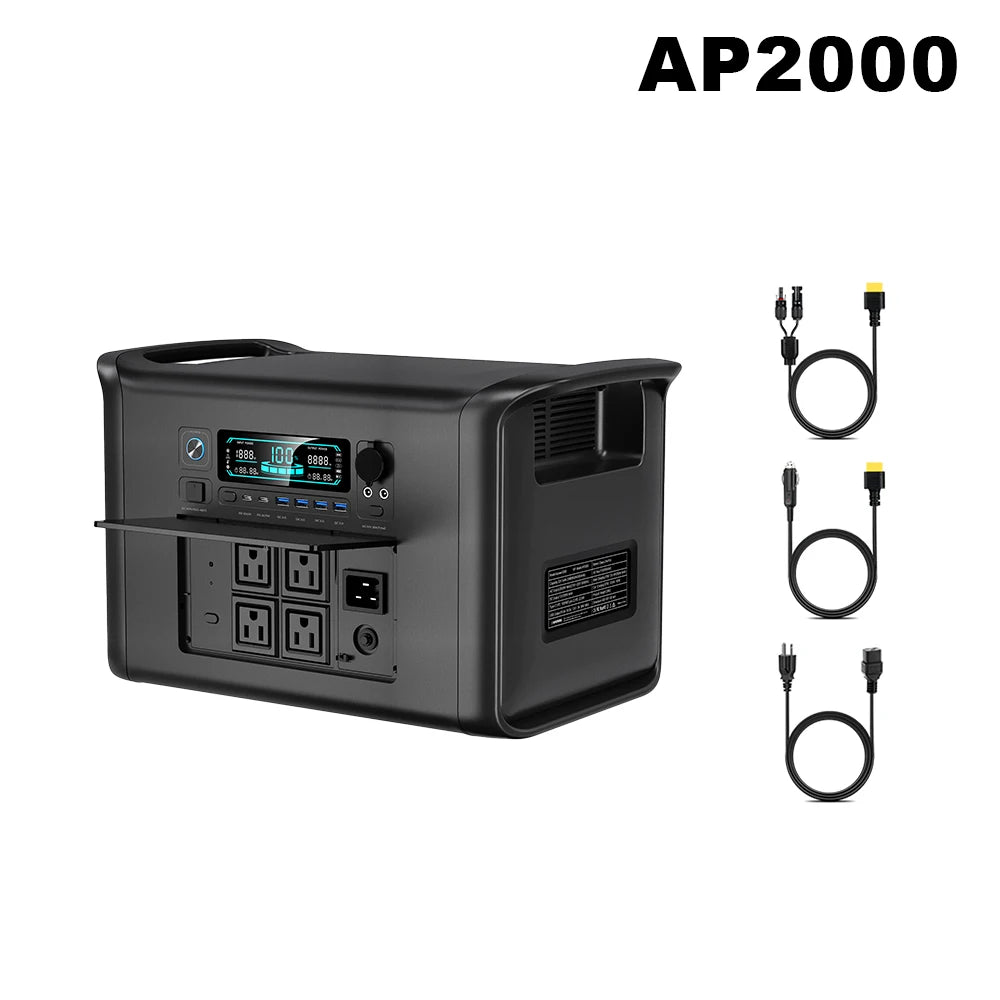 2400W 200W Power Station Outdoor Camping Portable 2048Wh Solar Generator LiFePO4 Battery 110V 192Wh Power Bank Home Backup Emergency Power Supply