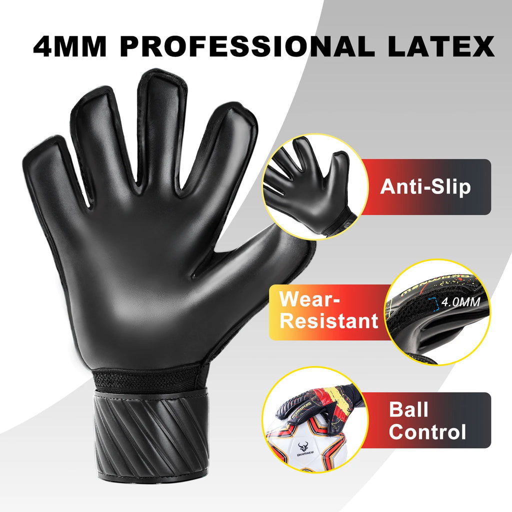 Goalkeeper Gloves for Adult and Youth Strong Latex Grip Double Wrist Support and Breathable Mesh