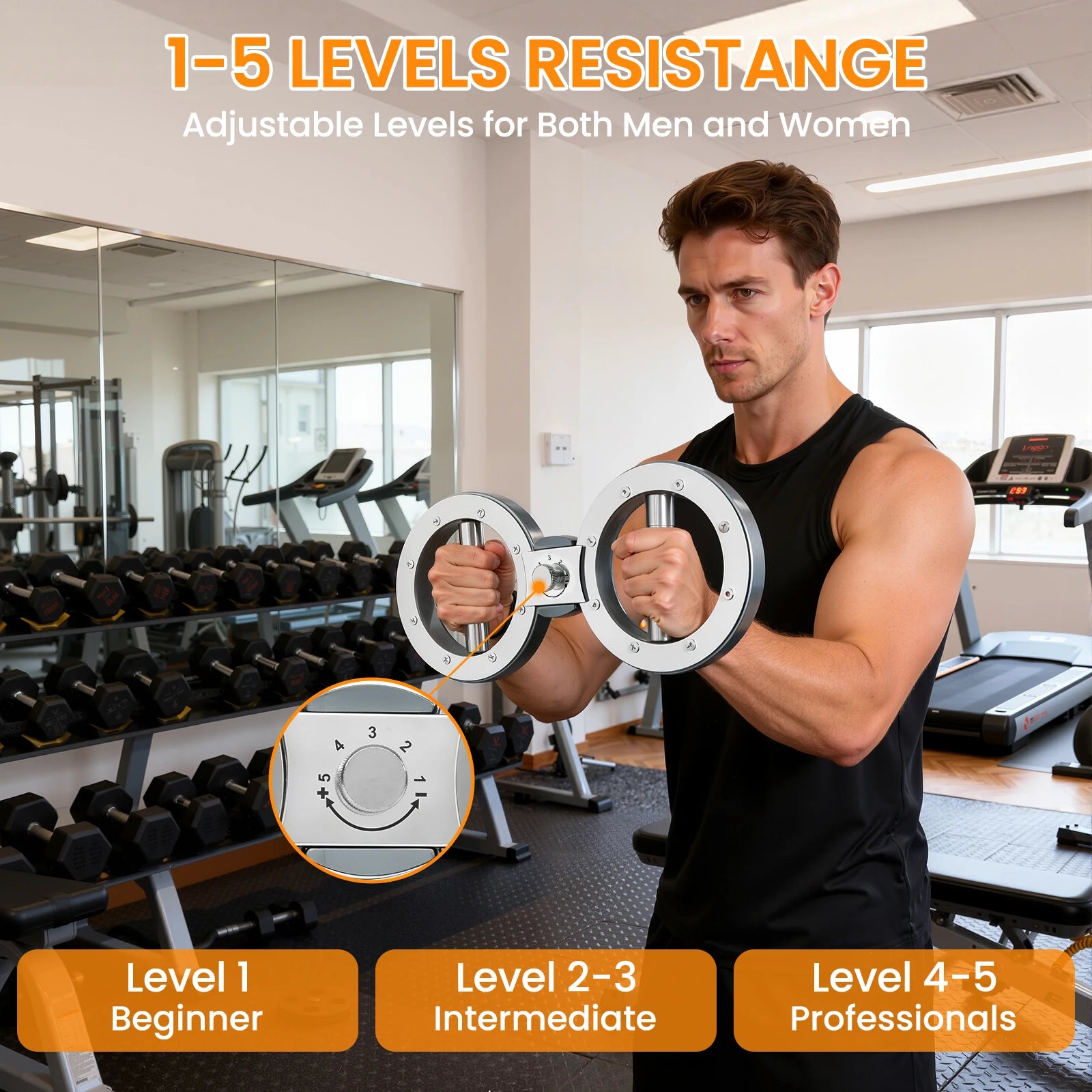 Rotator Machine Multifunctional Grip Strength Trainer Adjustable 8 to 15lb Forearm Exerciser